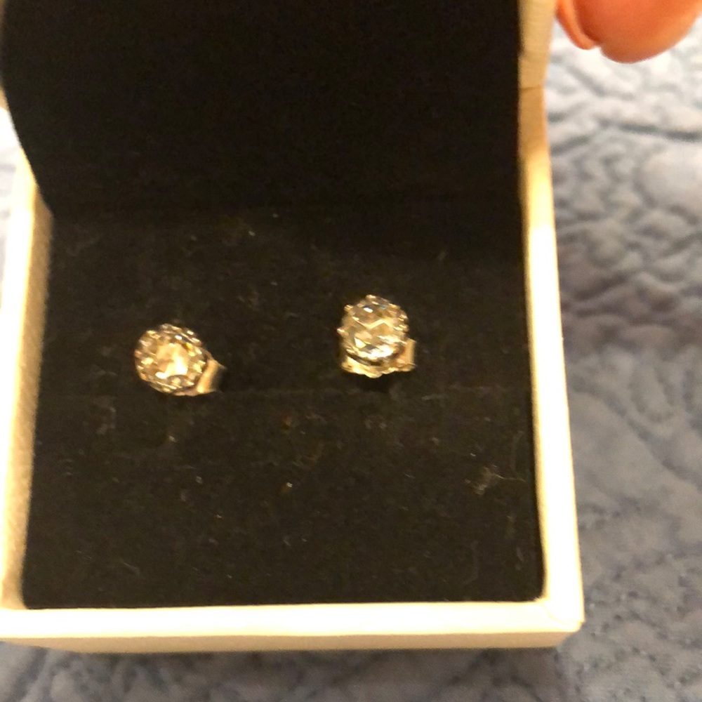Pandora Crown Silver Crystal Earrings